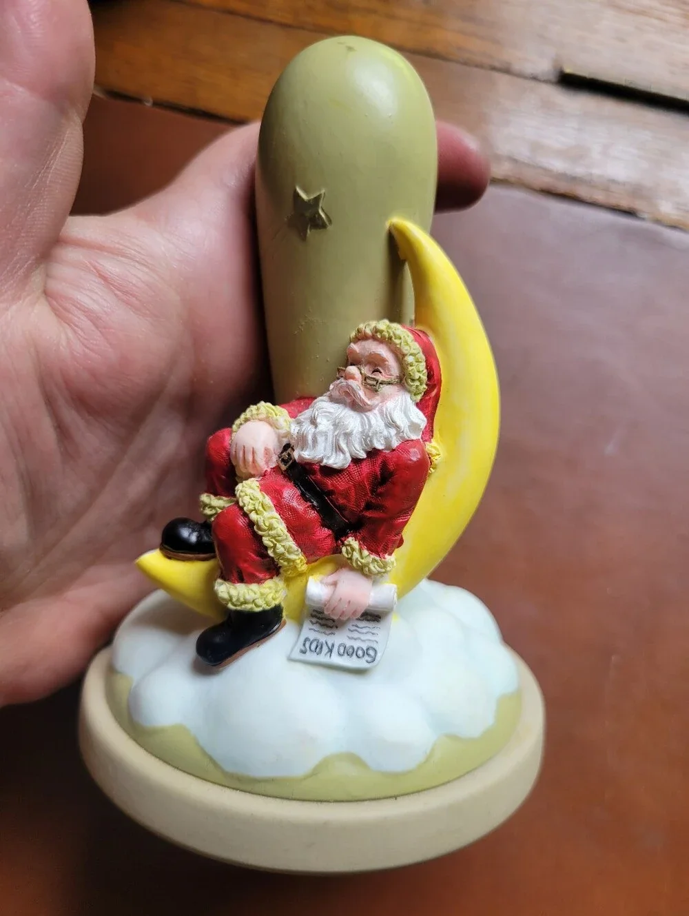 1999 Brown Bag Cookie Art Santa Moon No 55 Stamp Press Mold Christmas Bakeware